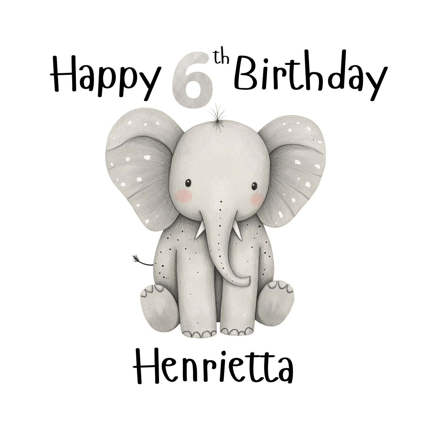 Elephant Personalised Age card