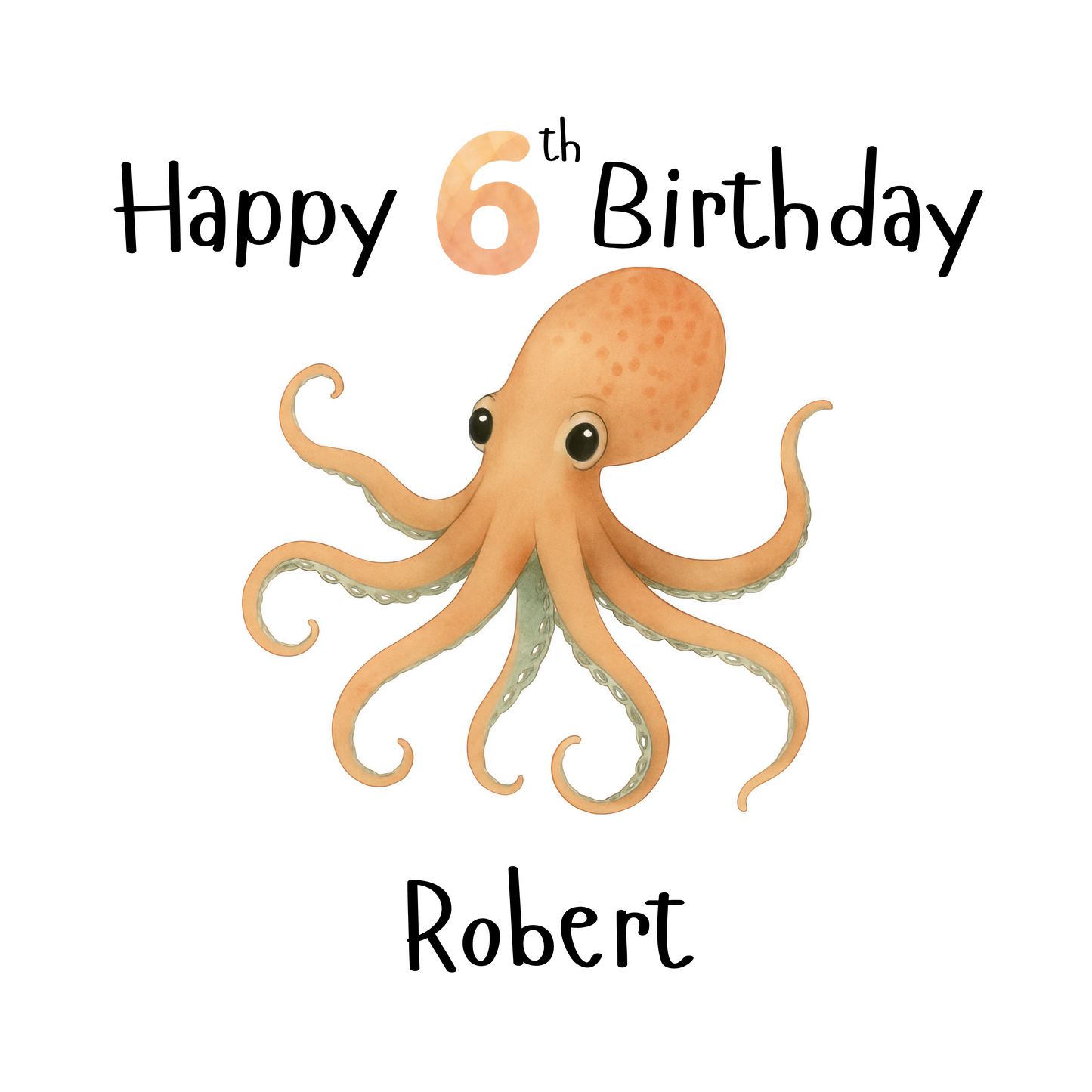 Octopus Personalised Age Card