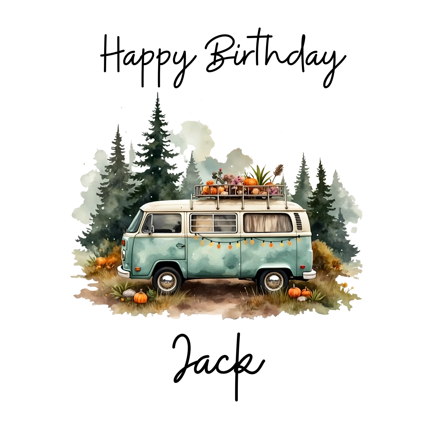 Caravan Personalised Birthday Card