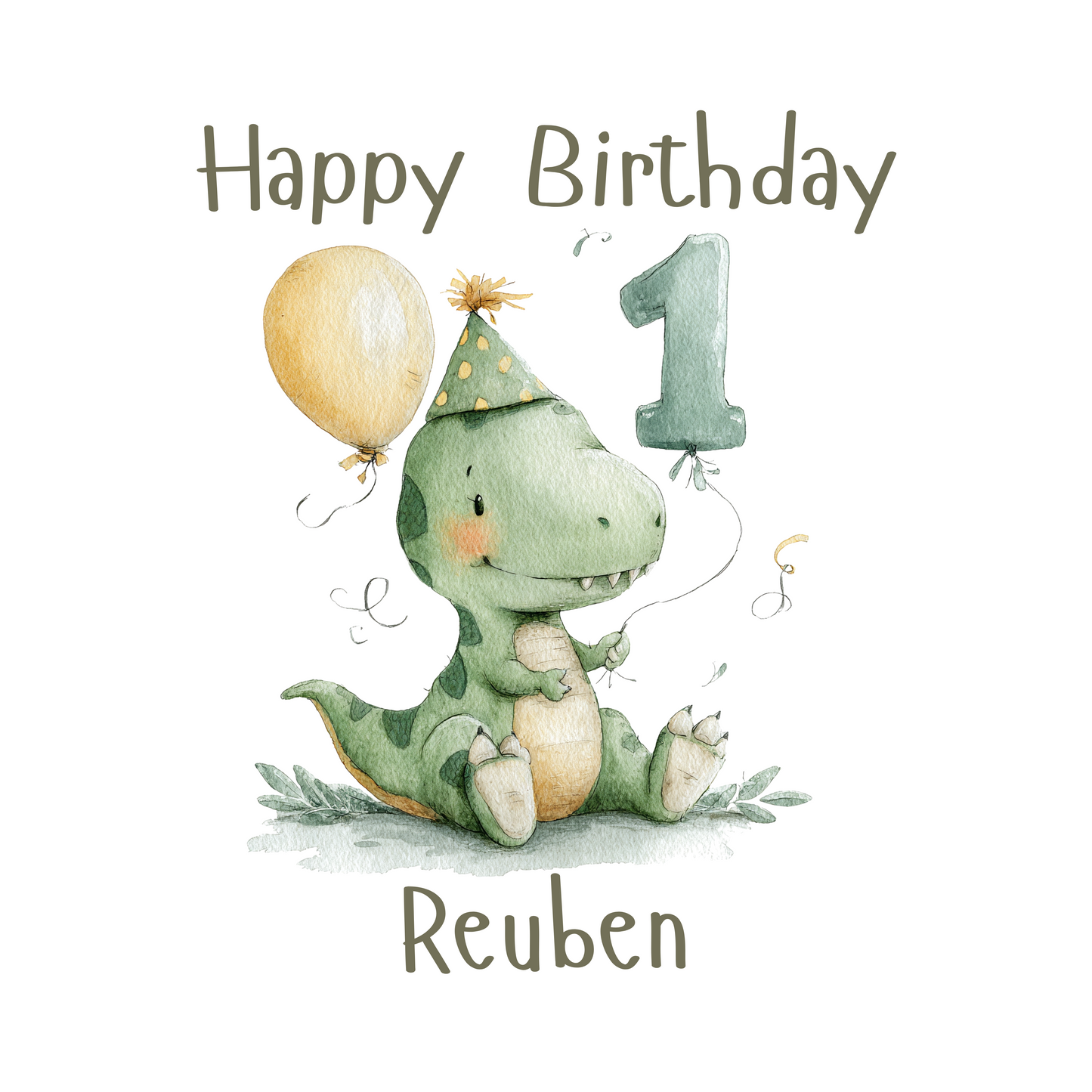 Dino 1st Birthday Card