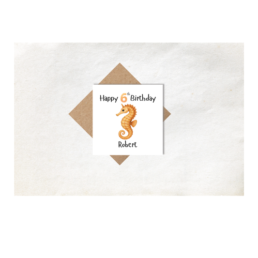 Seahorse Personalised Age Card