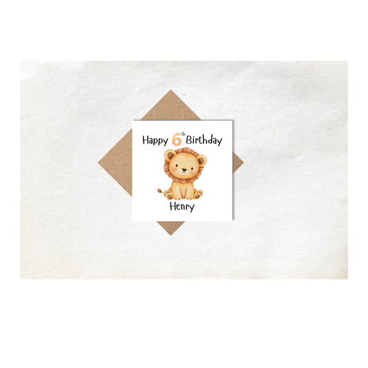 Lion Personalised Age card