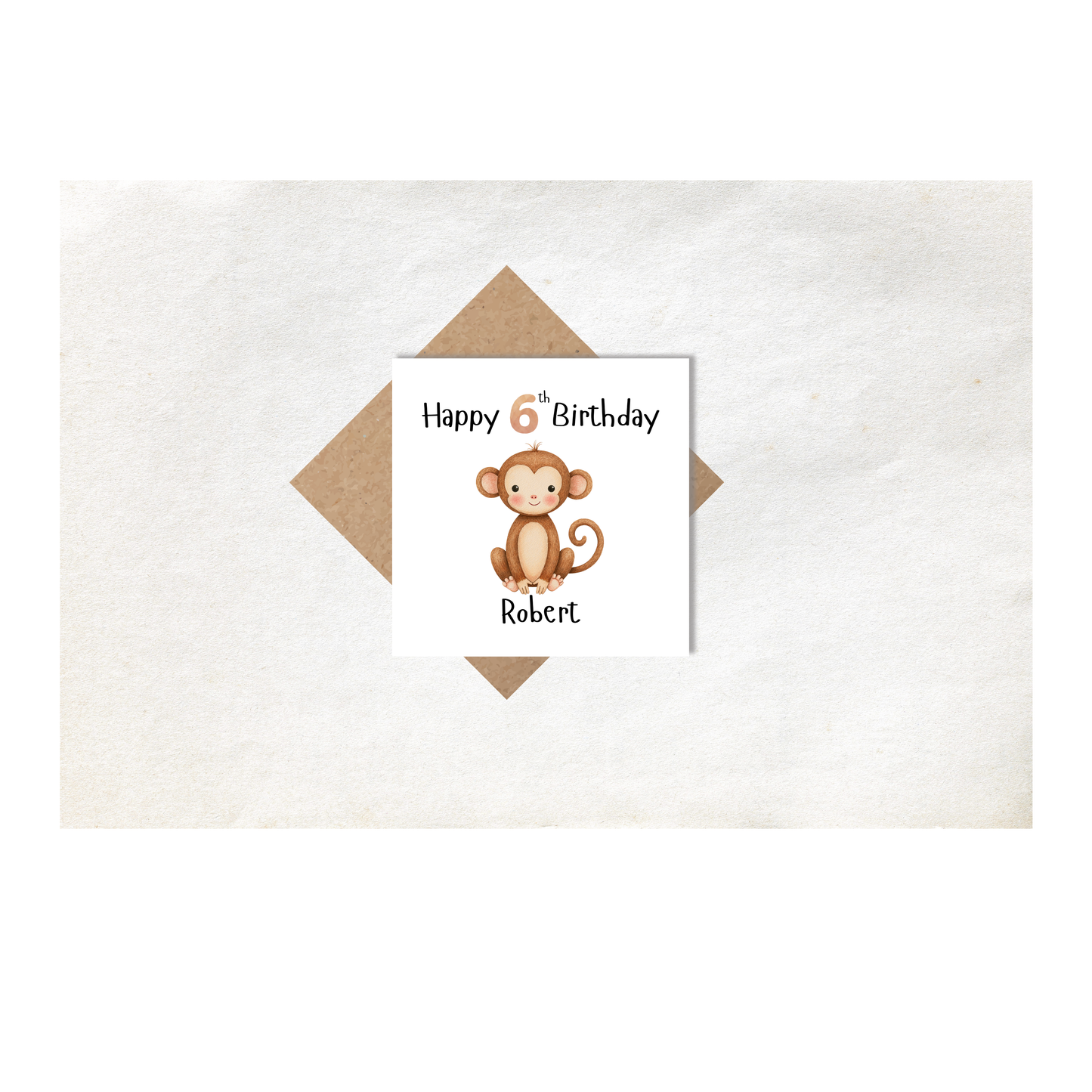 Monkey Personalised Age card