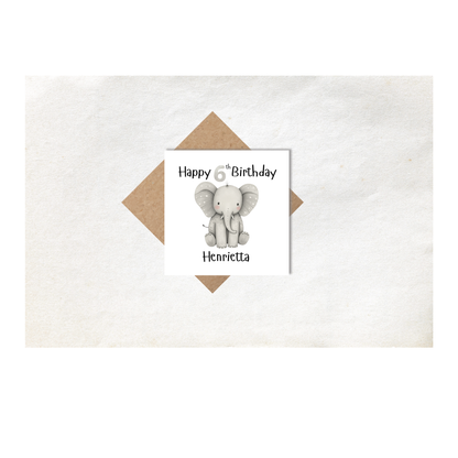 Elephant Personalised Age card
