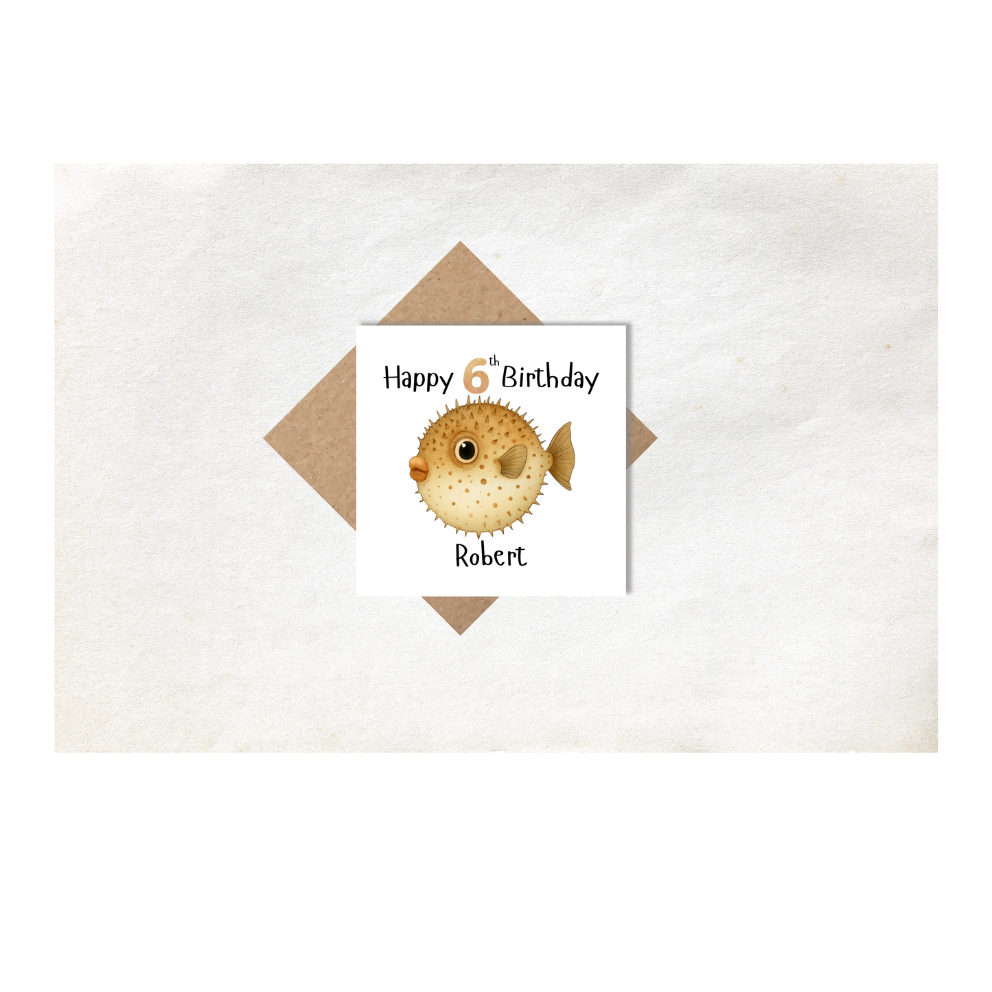 Puffa Fish Personalised Age Card
