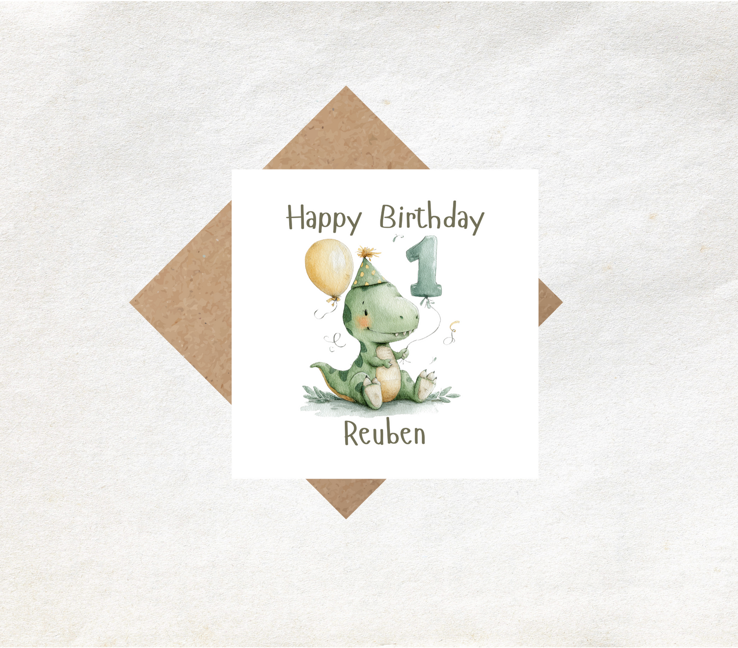 Dino 1st Birthday Card