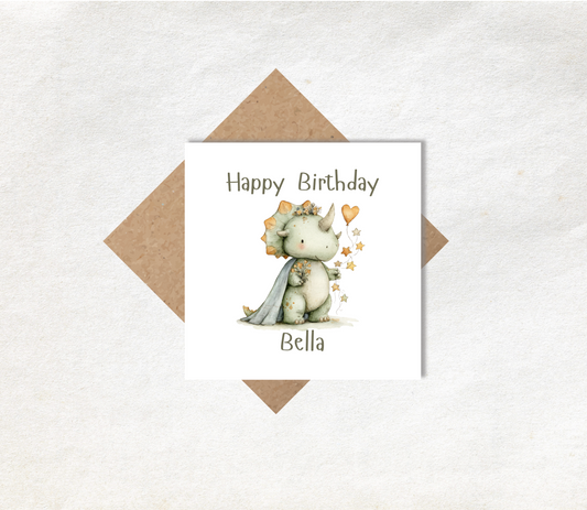 Dinosaur Hearts Birthday Card