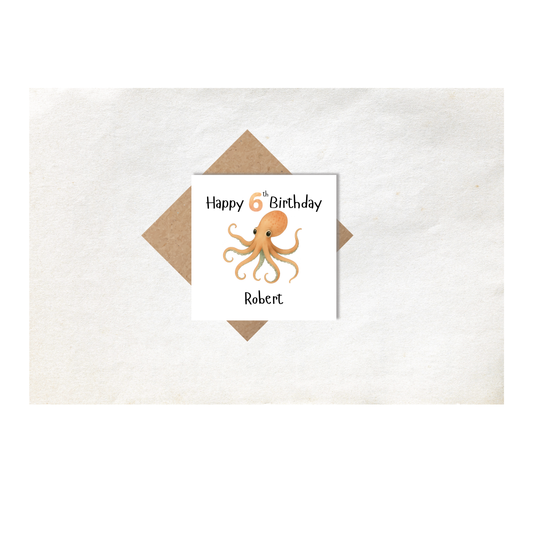 Octopus Personalised Age Card