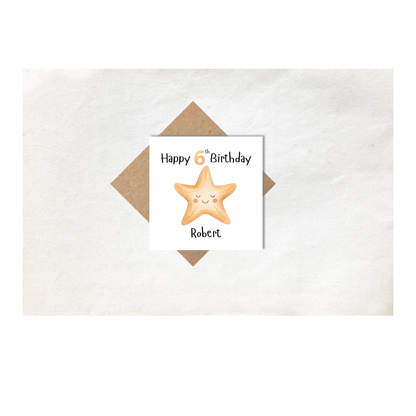 Starfish Personalised Age Card