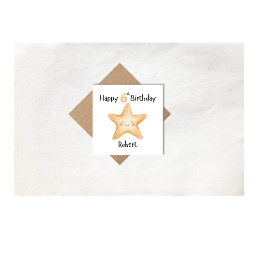 Starfish Personalised Age Card