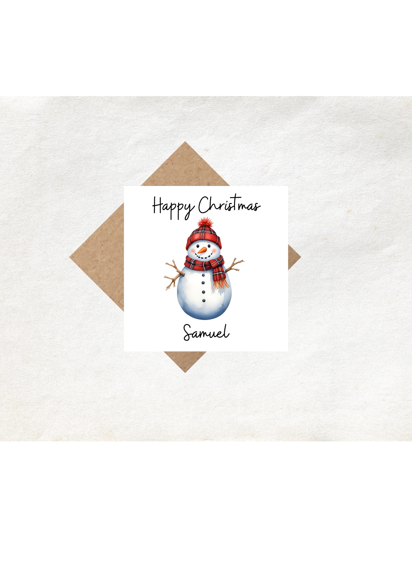 Christmas Card Snowman Personalised