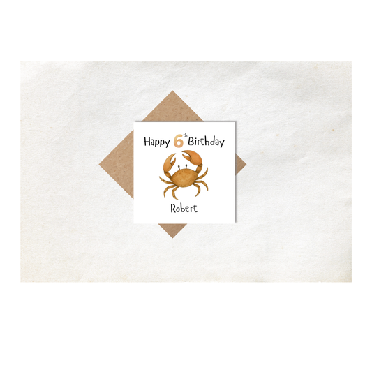 Crab Personalised Age Card
