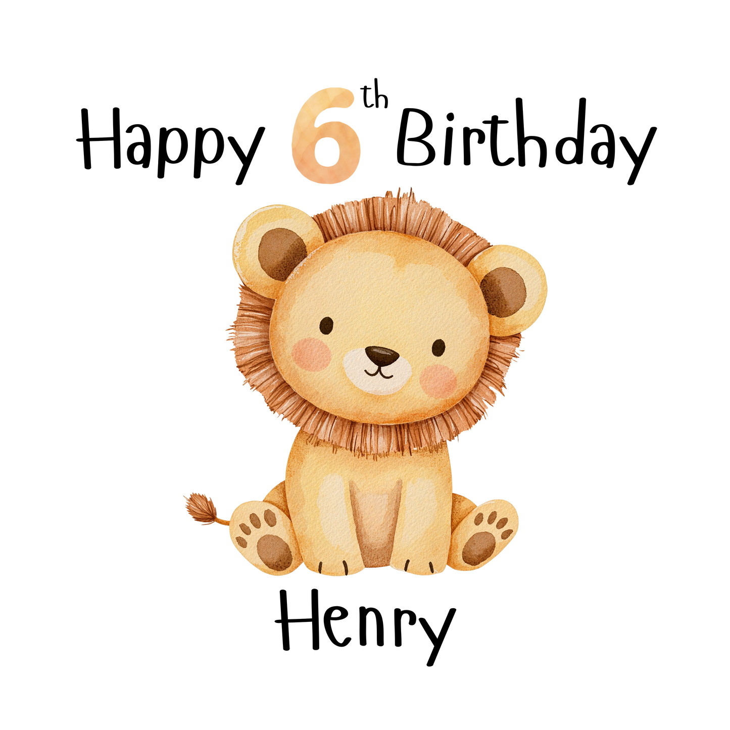 Lion Personalised Age card