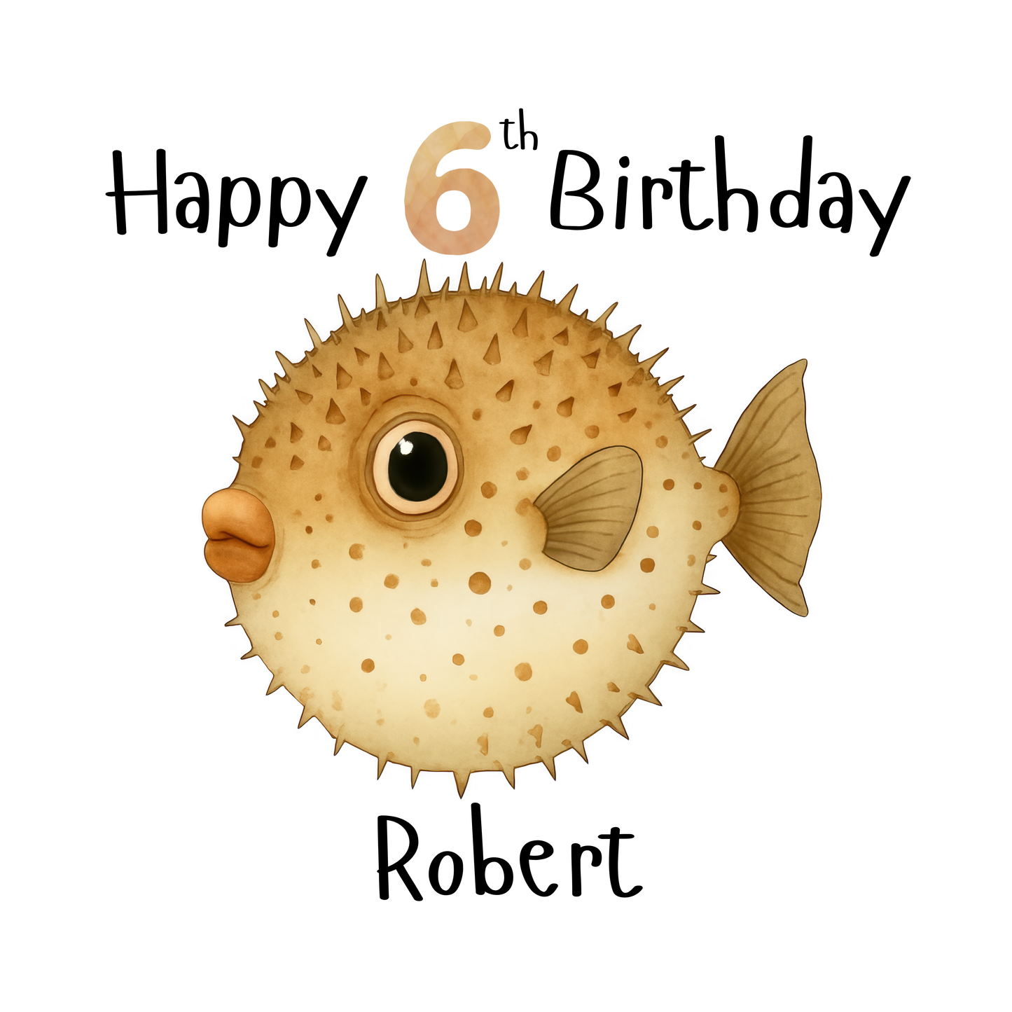Puffa Fish Personalised Age Card