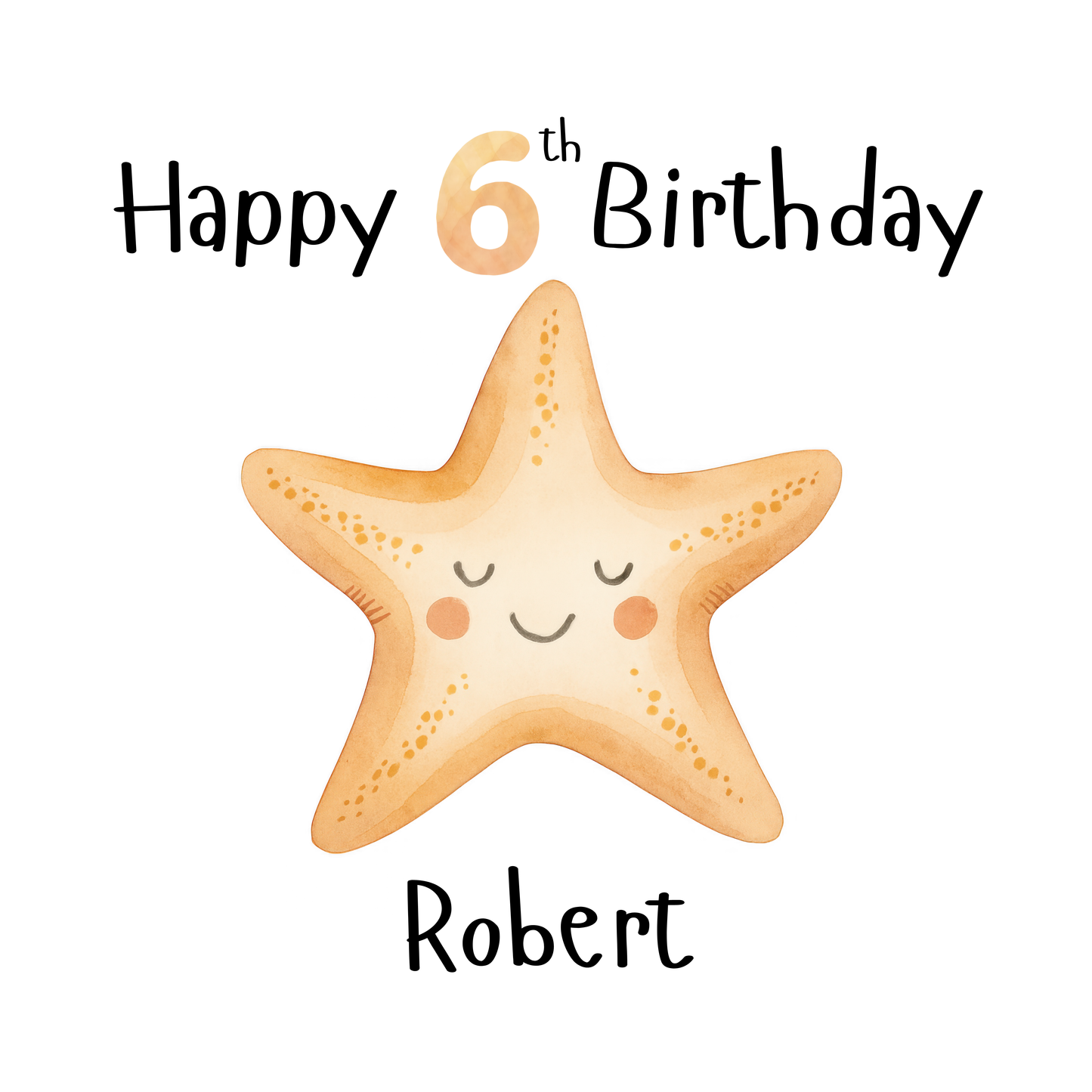 Starfish Personalised Age Card