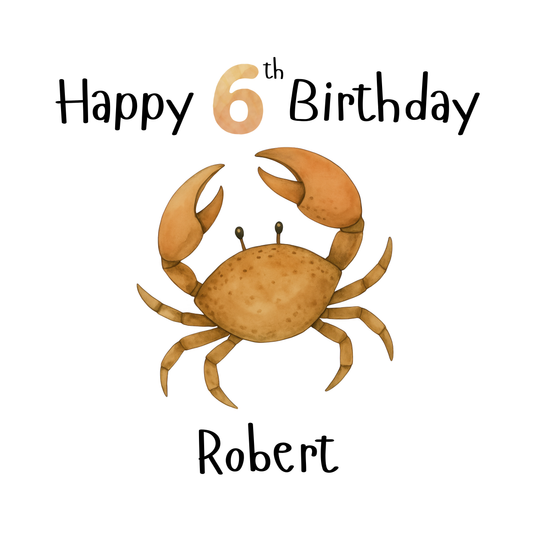Crab Personalised Age Card