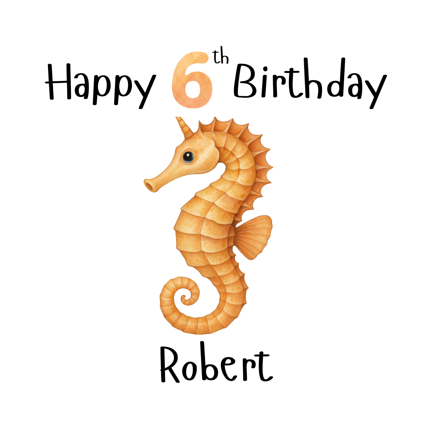 Seahorse Personalised Age Card