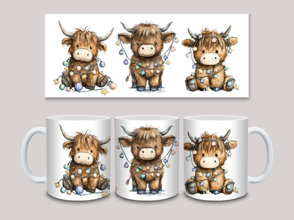 Highland Cow Christmas Mug 1