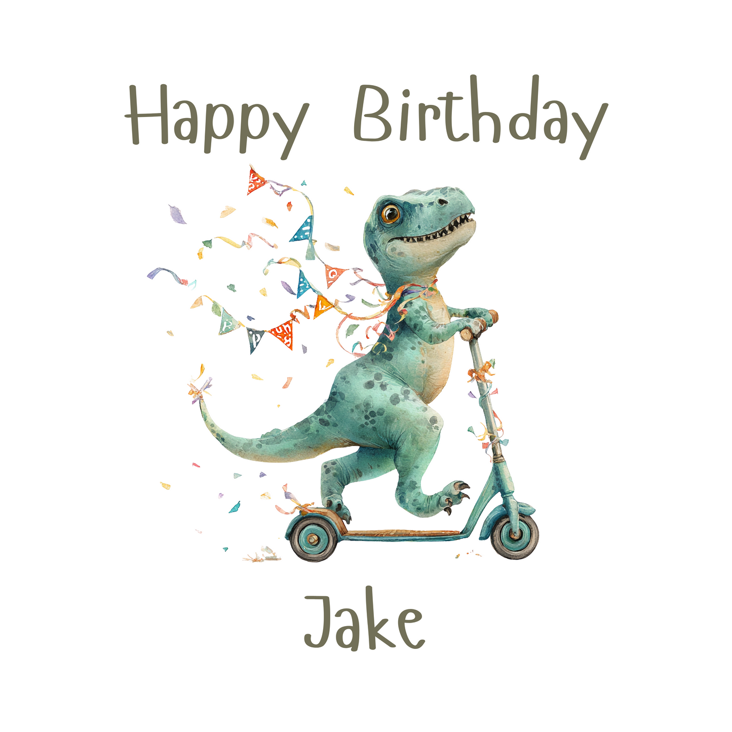 Personalised Dinosaur Scooter Card