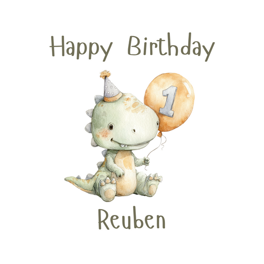 Dinosaur 1st Birthday Card